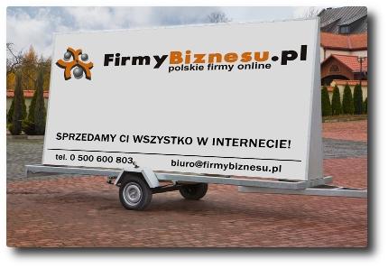 Przyczepa reklamowa FirmyBziensu.pl